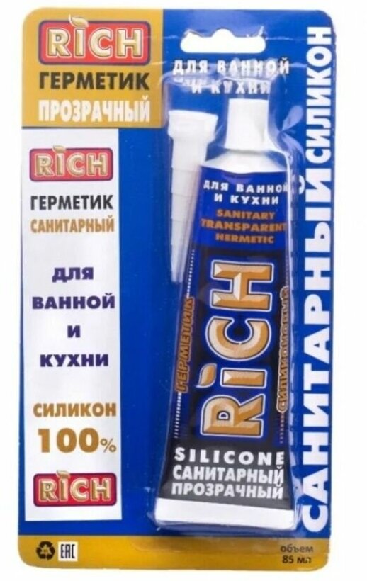 Герметик Rich для внутренних и наружных работ 85 ml "1шт" (тюбик)