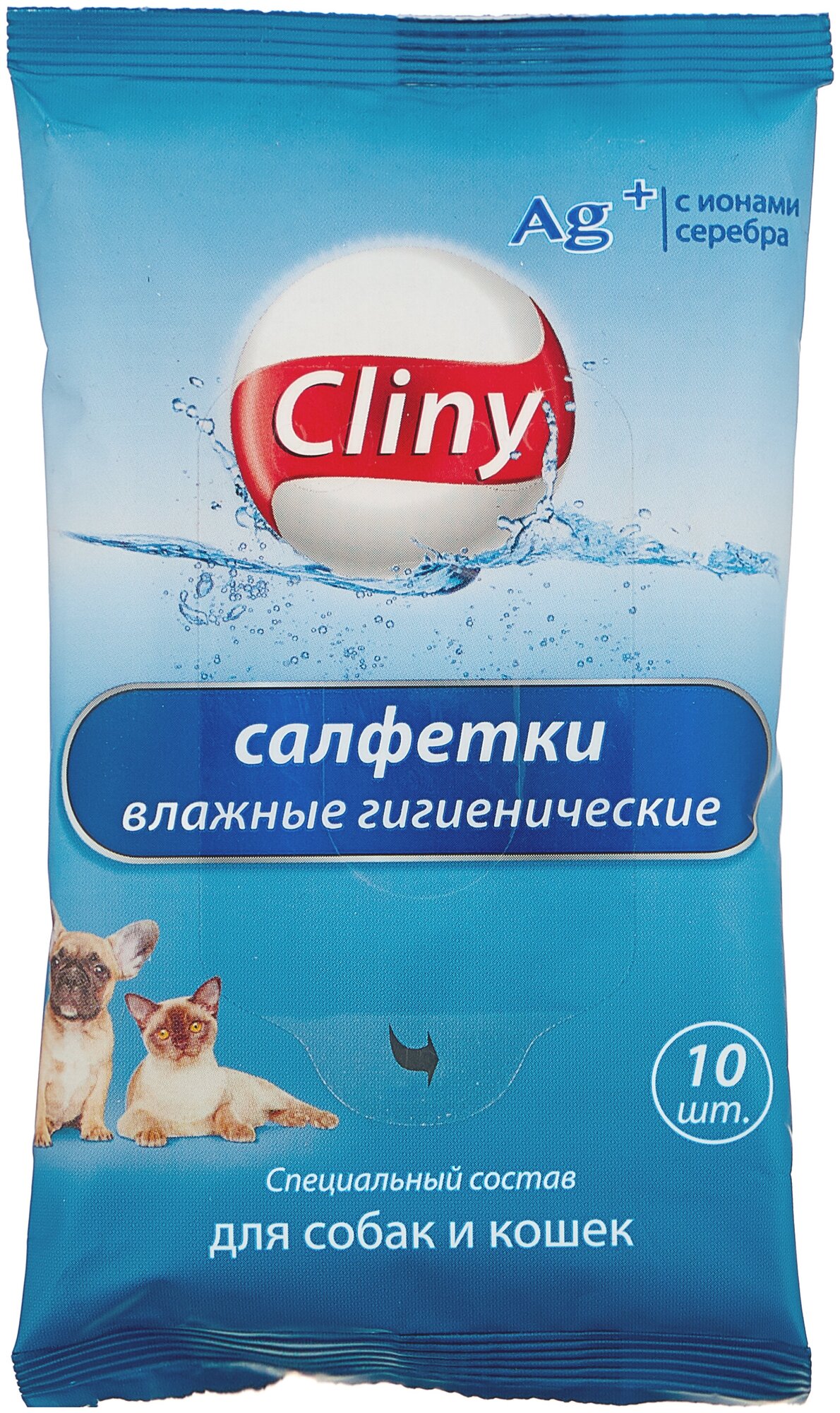 Салфетки Cliny влажные гигиенические для собак и кошек