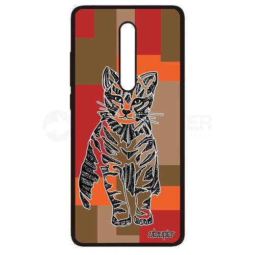 фото Чехол на телефон mi 9t, "кот" тигристый маленький utaupia