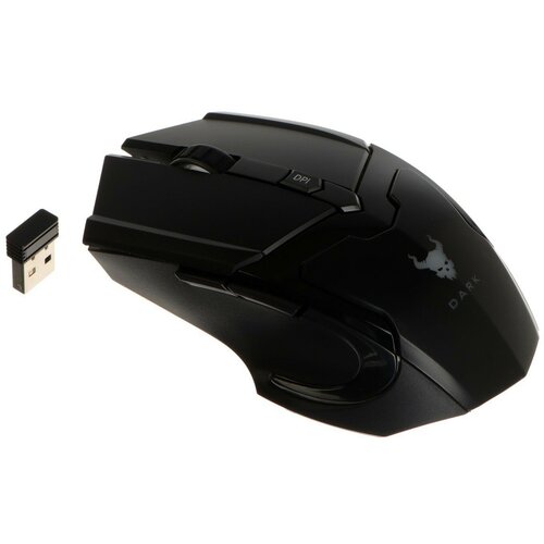 Мышь RUSH Dark игровая беспроводная 1600 dpi 2хААА USB подсветка чёрная 174700₽