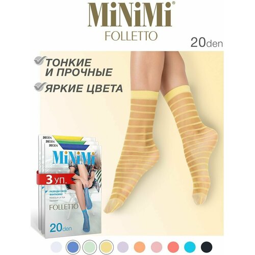 Носки MiNiMi, 20 den, 3 пары, размер 0 (UNI), мультиколор носки женские х б minimi trend4209 набор 3 шт размер 35 38 rosa antico розовый