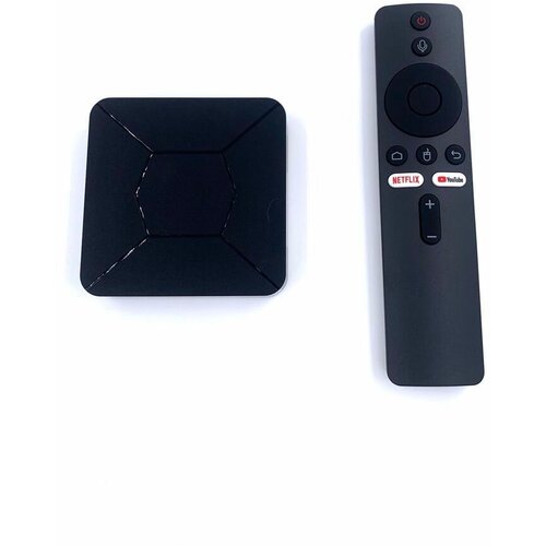 Смарт ТВ приставка Android TV 10, iATV Q5 Allwinner H313, 2/8 Гб тв приставка q3 smart black hdr android tv 10 allwinner h313 4k atv hdr портативный приставка для телевизора 2 4 ггц фотосессия wi fi bt5 0 otg vs x96s tx3