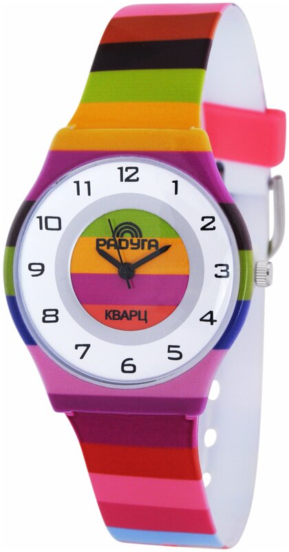 Наручные часы Радуга Часы для девушек наручные Радуга 209 многоцвет. Сверхтонкий корпус и прочный мягкий ремешок. Для стильных ярких девушек.