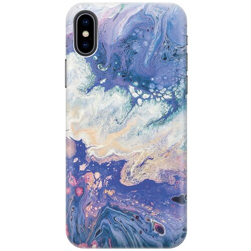 фото Gosso ультратонкий силиконовый чехол-накладка для apple iphone xs / x с принтом "фиолетовый мрамор"