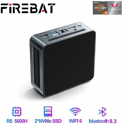 Мини ПК FIREBAT MN56 (AMD Ryzen 5 5600H Windows 11 16GB DDR4 Nvme SSD 512GB WIFI6 BT5.2)