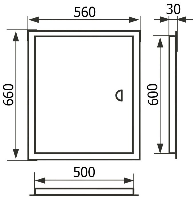 Ревизионный люк ЛТ5060Мп/э настенный санитарный EVECS белый - фотография № 4