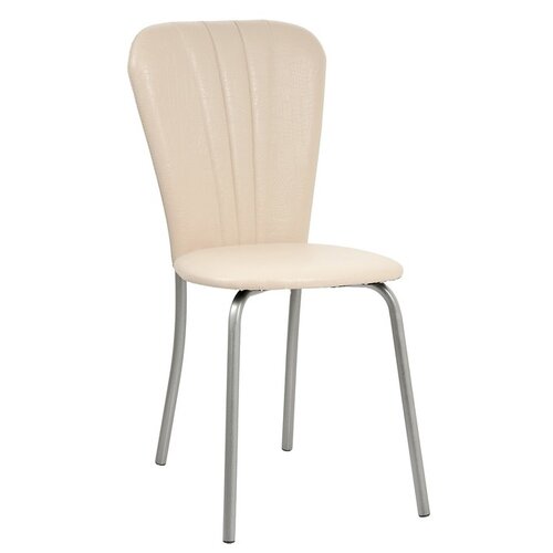 фото Стул "кафе-2" серебристый металлик/молочная рептилия 4071273 доляна