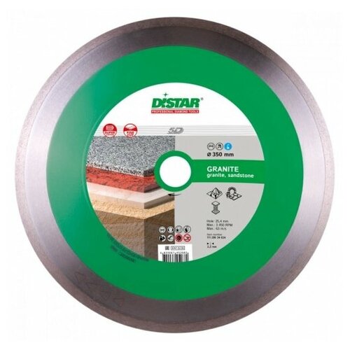 Алмазный диск DISTAR 1A1R Granite 350 х 25,4 мм сплошной