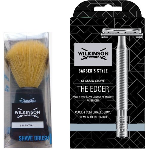 Т-образная бритва Wilkinson Sword Classic Double Edge Premium, сменные лезвия 5 шт. + помазок wilkinson sword xtreme3 beauty бритвенный станок 6 шт