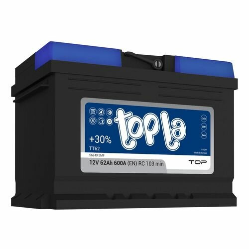 Аккумулятор Topla Top TT62 56249 SMF (118662), 242x175x175, обратная полярность, 62 Ач