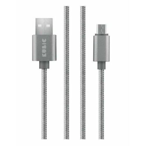 Кабель KUBIC C05M Gray, USB - micro USB, текстиль, 3м, серый