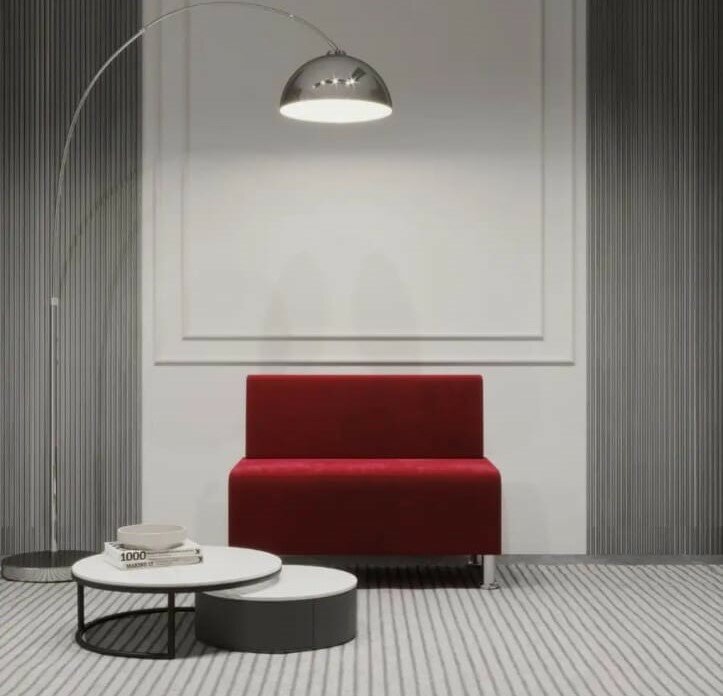 фото Диван "Forest" прямой, велюр - красный, 100x50x75 см.