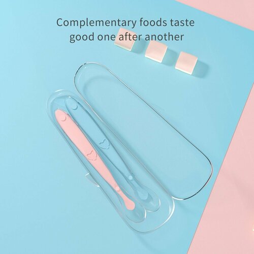 Инновационный набор детских ложек силиконовых bbet 2 ложки в боксе 537₽