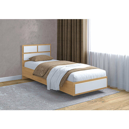 Кровать с проложками ДСП 80х200 Зара дуб крафт золотой крафт белый 5829₽