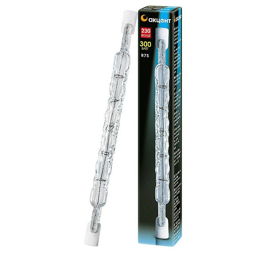 фото Лампа галогеновая Акцент J117 230В 300W R7s линейная 117 ГАJ559В