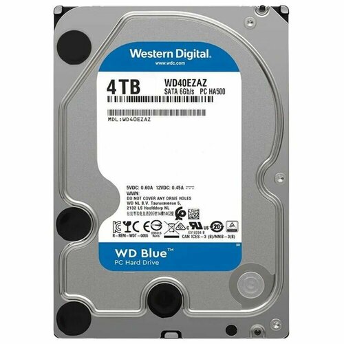 Внутренний жесткий диск 3,5 4Tb Western Digital (WD40EZAX) 256Mb 5400rpm SATA3 Blue Desktop внутренний жесткий диск 3 5 3tb western digital wd30purz 64mb 5400rpm sata3 purple