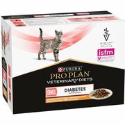 Влажный корм для взрослых кошек Pro Plan Veterinary Diets DM ST/OX Diabetes Management при сахарном диабете, с курицей в соусе 10шт.*85 г