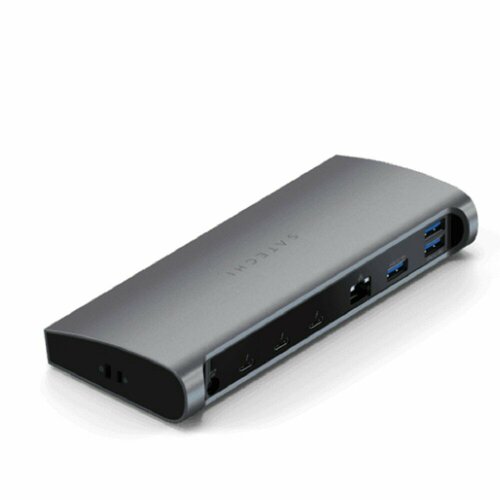 Satechi Аксессуар Thunderbolt 4 Dock Station EU - Space Gray ST-UCT4DM-EU высокоскоростная док станция usb type c 4k usb type c хаб pd для портов передачи данных для macbook air m1 хаб thunderbolt 3 двухсторонний адаптер pd