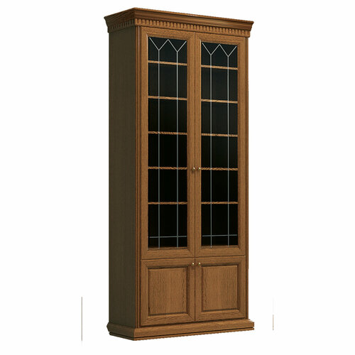 Шкаф книжный 2-х дверный из массива дуба прогресс Государь 1100 х 450 х 2284 Терракот 108300₽