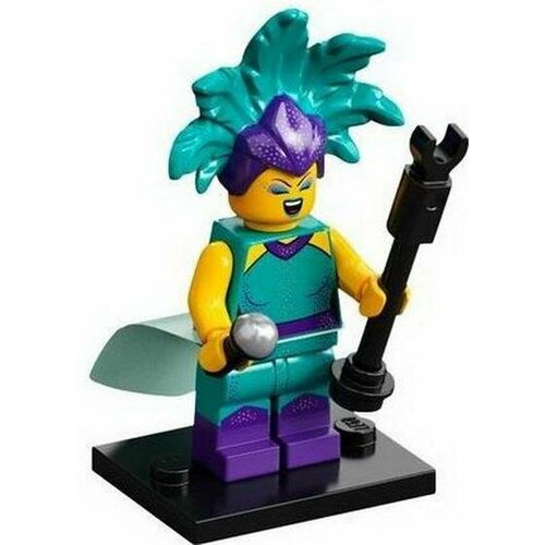 Минифигурка Лего Lego col21-12 Cabaret Singer, Series 21 (Complete Set with Stand and Accessories) минифигурка лего lego col14 8 zombie cheerleader series 14 complete set with stand and accessories