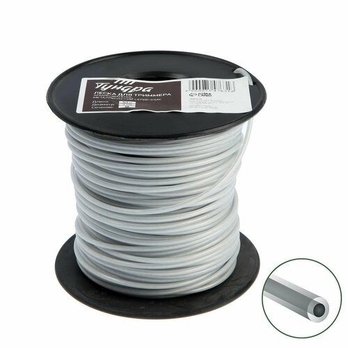 Леска для триммера сечение круг металлический сердечник армированная d 3 мм 50 м 2165₽