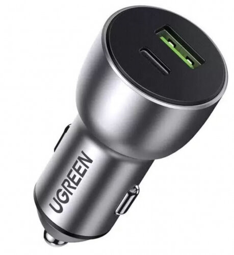 Автомобильное зарядное устройство Ugreen CD213 (60980) USB-C PD + USB-A QC 52.5 Вт, серый