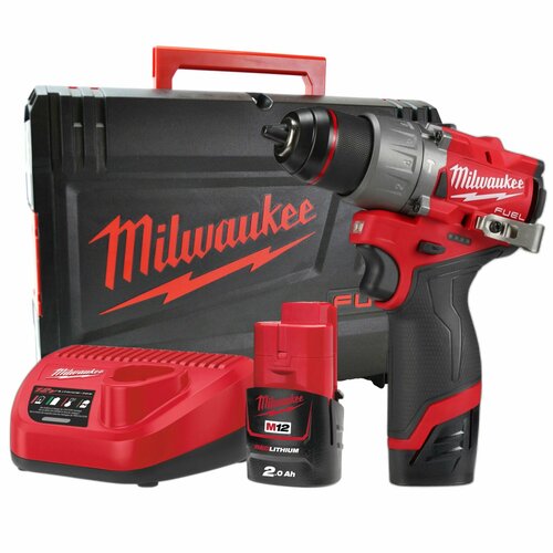 Аккумуляторная дрель-шуруповерт Milwaukee M12 FPD2-202X, 1550 об/мин, 22500 уд/мин, с 2 АКБ 2 Ач и ЗУ, в кейсе, 4933479868