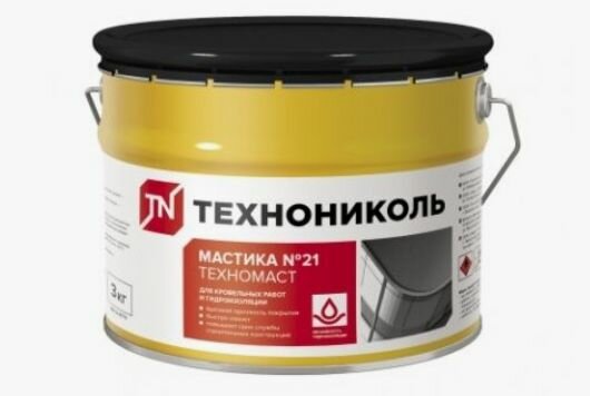 фото Мастика технониколь Техномаст №21 гидроизоляционная кровельная для ремонта, 3 кг