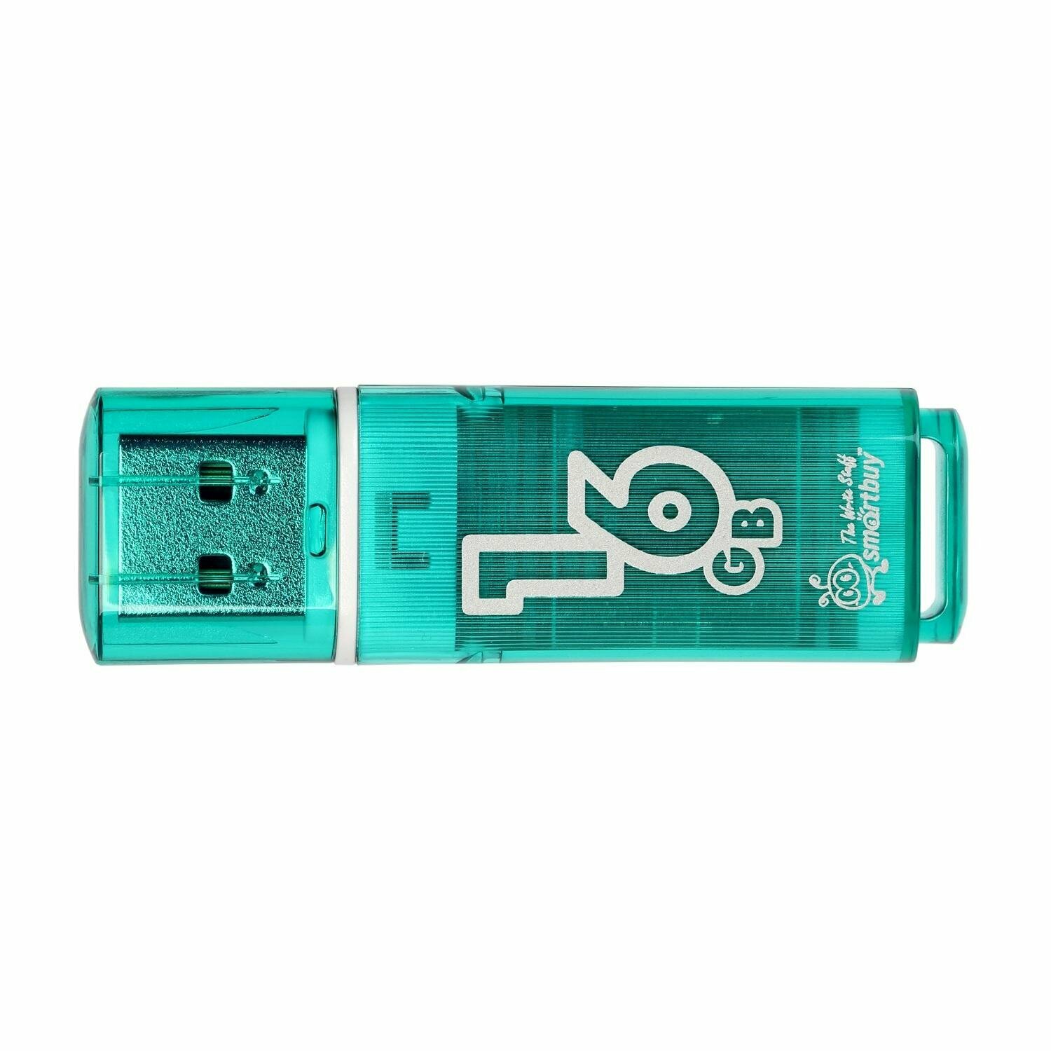 Флеш-память Smartbuy Glossy, 16Gb, USB 2.0, зел, SB16GBGS-G