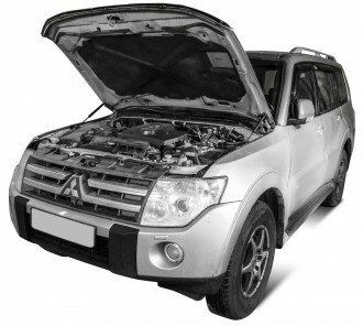 Амортизаторы капота автоупор (2 шт.) Mitsubishi Pajero IV (2006-2011; 2011-2014; 2014-), (арт. UMIPAJ012)