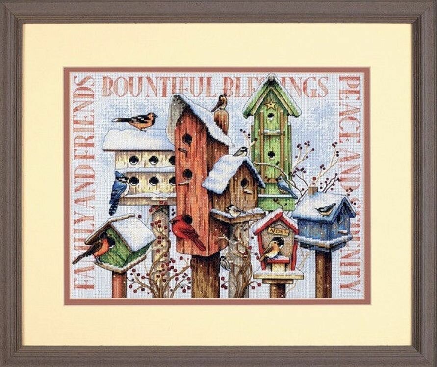 70-08863 Набор для вышивания крестом DIMENSIONS Winter Housing "Зимние домики"