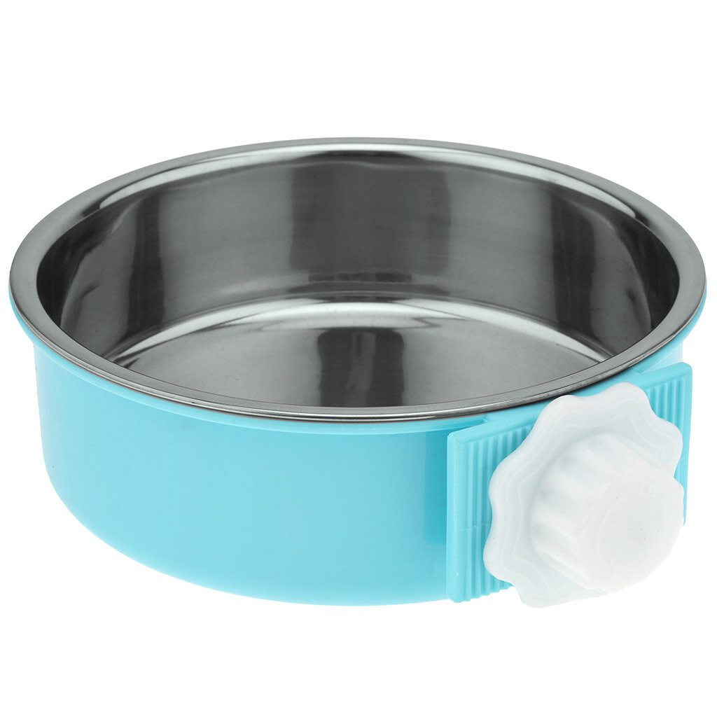 Миска для кормления животных Pet Toys "Алекс", нержавеющая сталь, 0,75 л, 16,2х16,2х4,5 см, подвесная подставка