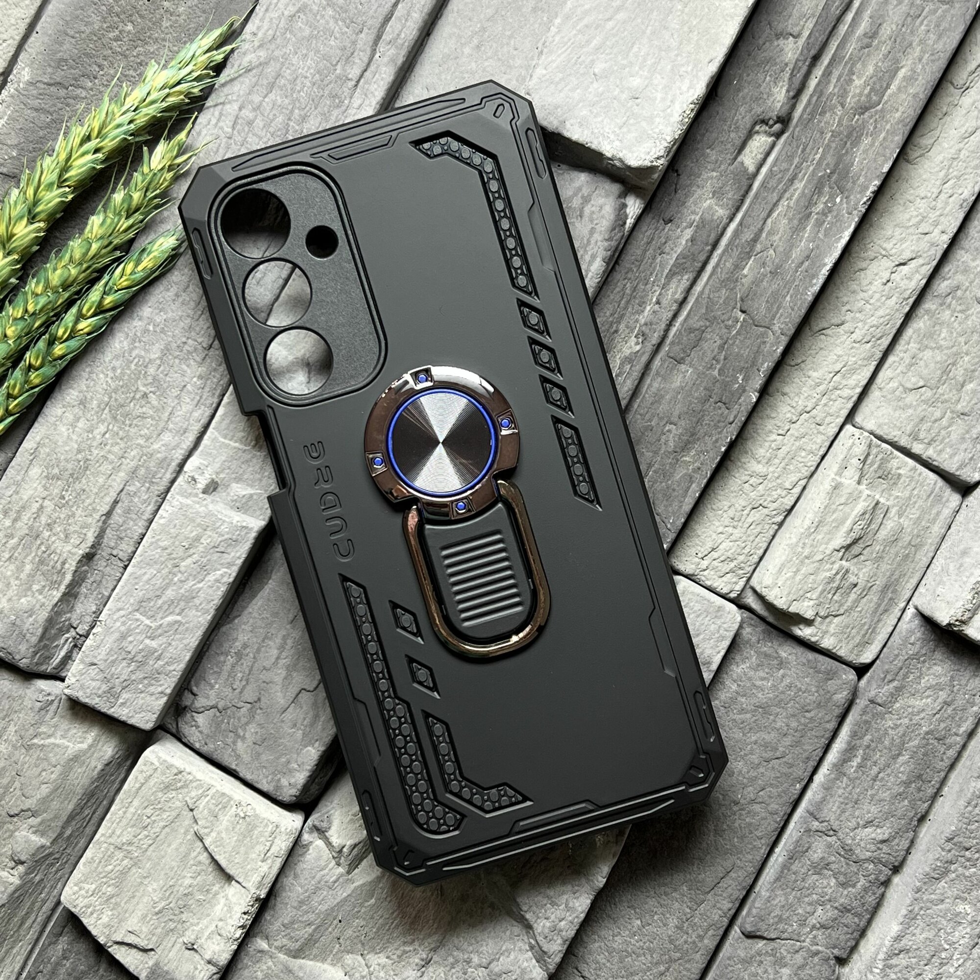 Чехол противоударный для Samsung Galaxy A16 ( Самсунг Галакси А16 ) с функцией подставки , с кольцом-держателем, ударопрочный, усиленный , черный
