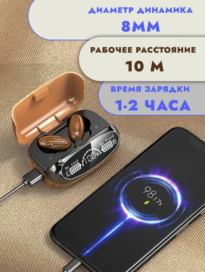 Беспроводные черные наушники TWS M35, bluetooth гарнитура для телефона и компьютера — фото 1