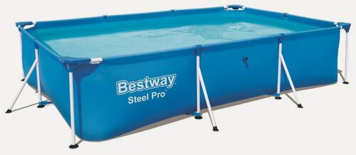 Изображение товара Бассейн прямоугольный каркасный Bestway Steel Pro, 300х201х66см, 3300 л, с ф.-насосом, синий