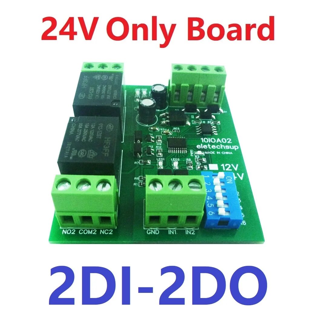 Релейный модуль Modbus RTU eletechsup 10IOA01 02 04 08 12 24В, 2CH Only Board