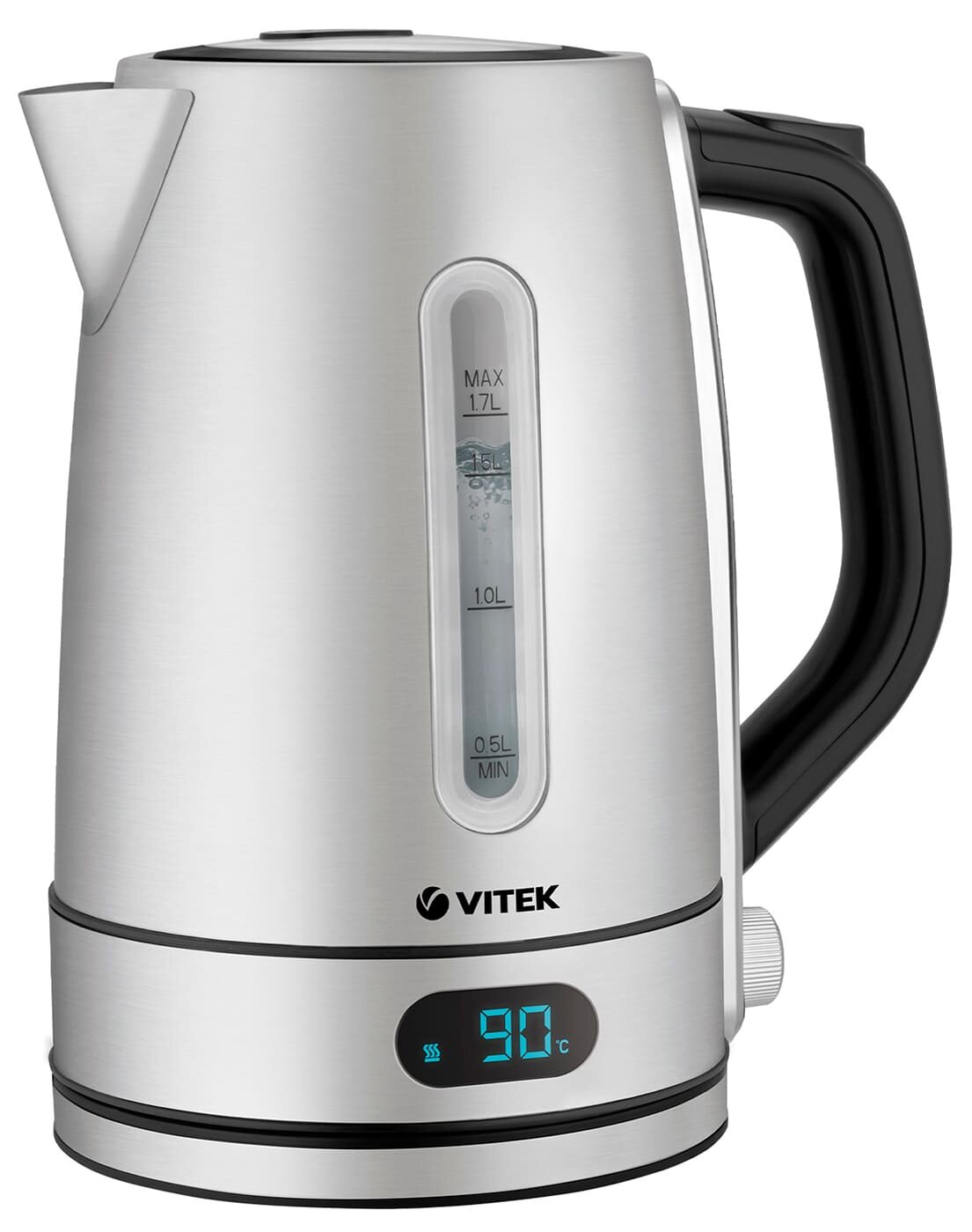 Чайник Vitek VT-1160, 1.7л, 2200Вт, серебристый, нержавеющая сталь/пластик