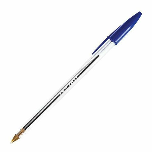 фото Ручка шариковая bic cristal (0.32мм, синий цвет чернил, корпус прозрачный) 50шт. (847898)