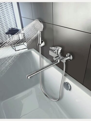 Изображение товара Смеситель Diadonna, для ванны, с душем, латунь, однорычажный, гибкий шланг 1500мм