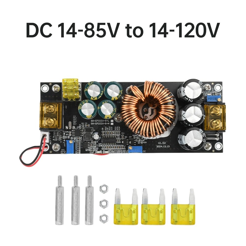 Aideepen Преобразователь постоянного тока в постоянный ток 1800 Вт 40 А, DC 14-85V to 14-120V