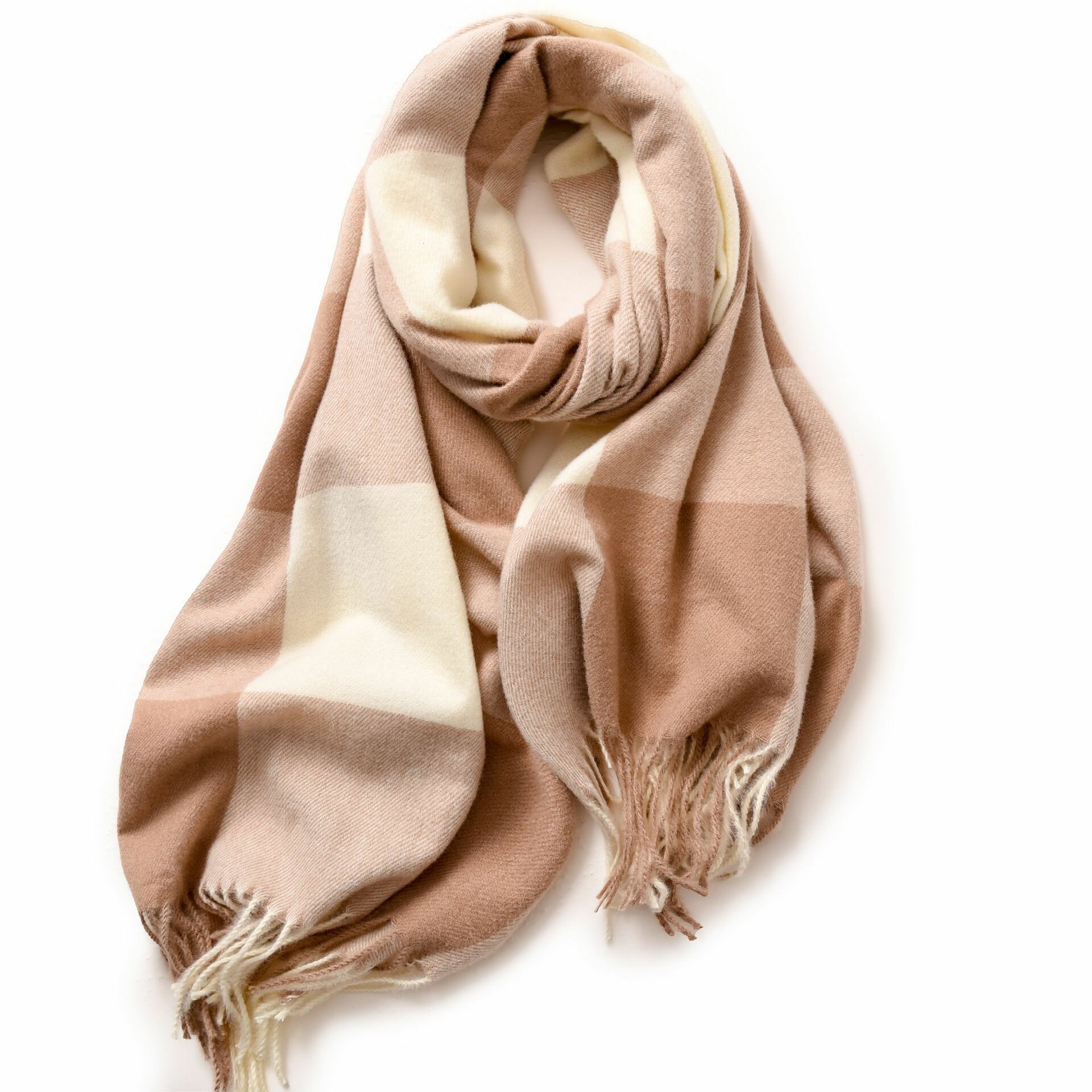 Палантин Cashmere Базовая коллекция для женщин,180х70 см, коричневый/бежевый — фото 1