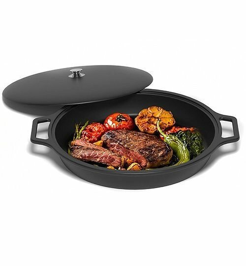 Сковорода чугунная Везувий 9л 455мм (Без крышки)