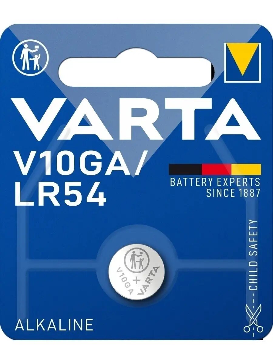 Батарейка Varta V10GA Alkaline, LR54(LR1130), алкалиновый тип, 1.5 В — фото 1