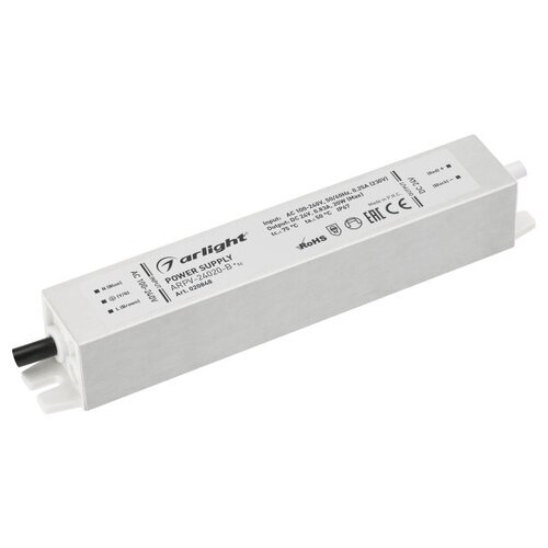 Блок питания ARPV-24020-B (24V, 0.8A, 20W) (Arlight, IP67 Металл, 3 года) блок питания arpv 24020 d 24v 0 8a 20w arl ip67 металл 3 года arlight 022410 1 шт