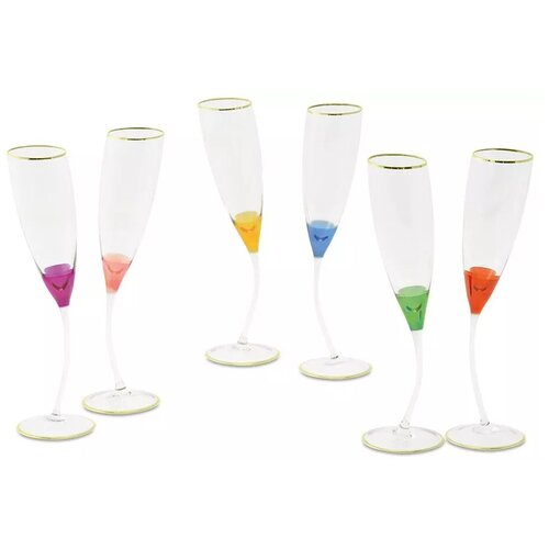 фото Набор хрустальных фужеров для шампанского inigma 6 фужеров same decorazione