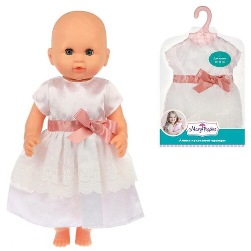 Купить Одежда для куклы Mary Poppins Платье нарядное, атлас и кружево, 43 см 452163, Одежда для кукол