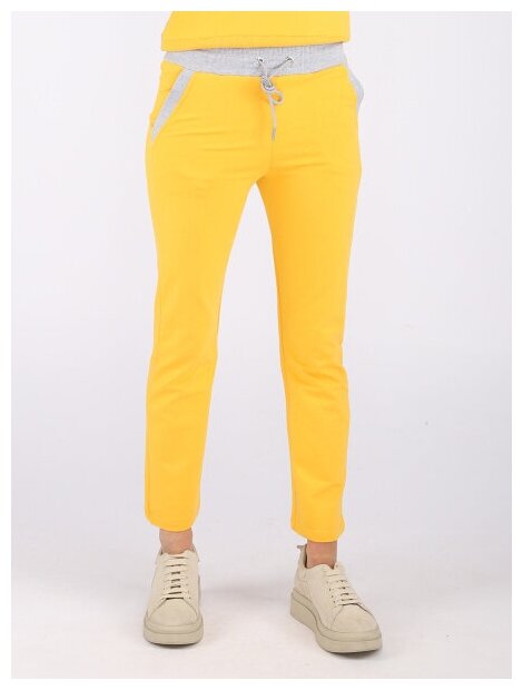 Женские спортивные брюки A PASSION PLAY, SQ69061, укороченные, цвет желтый, размер XS