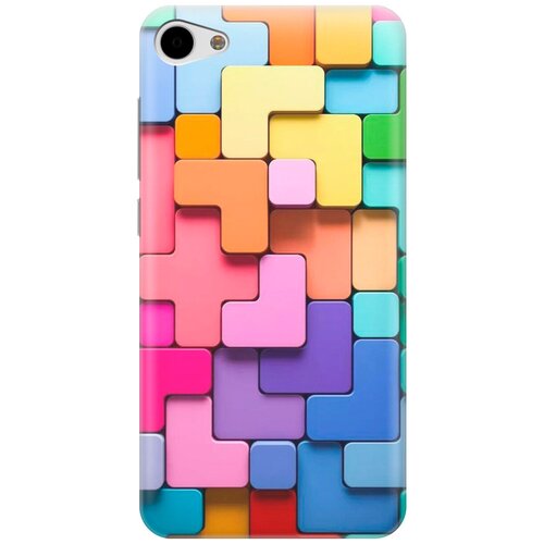 фото Силиконовый чехол на meizu u10 / мейзу ю10 с принтом "паттерн из блоков gosso