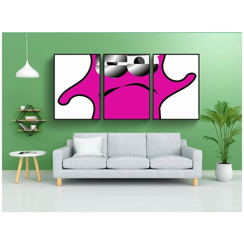 фото Набор модулных постеров для интерьера "бактерии, мультфильм, чудовище" 60x90 см. в тубусе, без рамки lotsprints