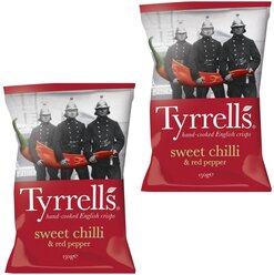 Чипсы Tyrrells Sweet Chilli & Red Pepper со вкусом сладкого перца чили и красного перца ( 2 шт. по 150г)